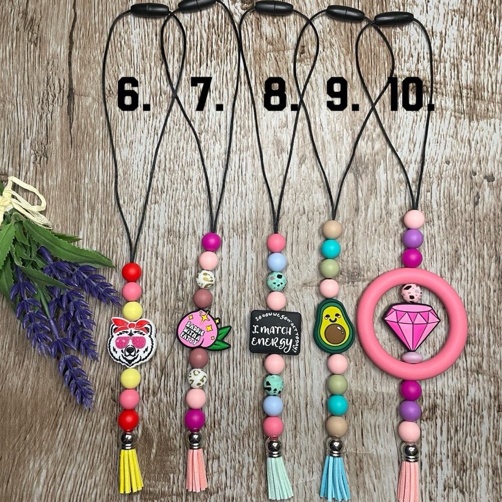Car Charms Girly Hanging Interior Home Decor Silicone Bead Handcrafted Artisan